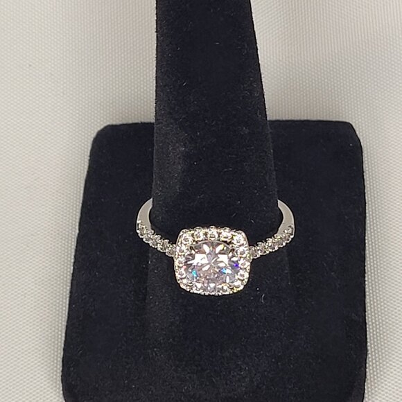 14K Cushion Cut Halo Engagement Ring - Picture 1 of 5